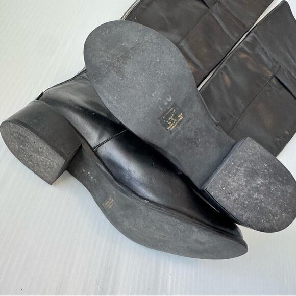Stelle Monelle over the knee fold down black leather riding boots size 39 / 8.5 - Picture 2 of 14